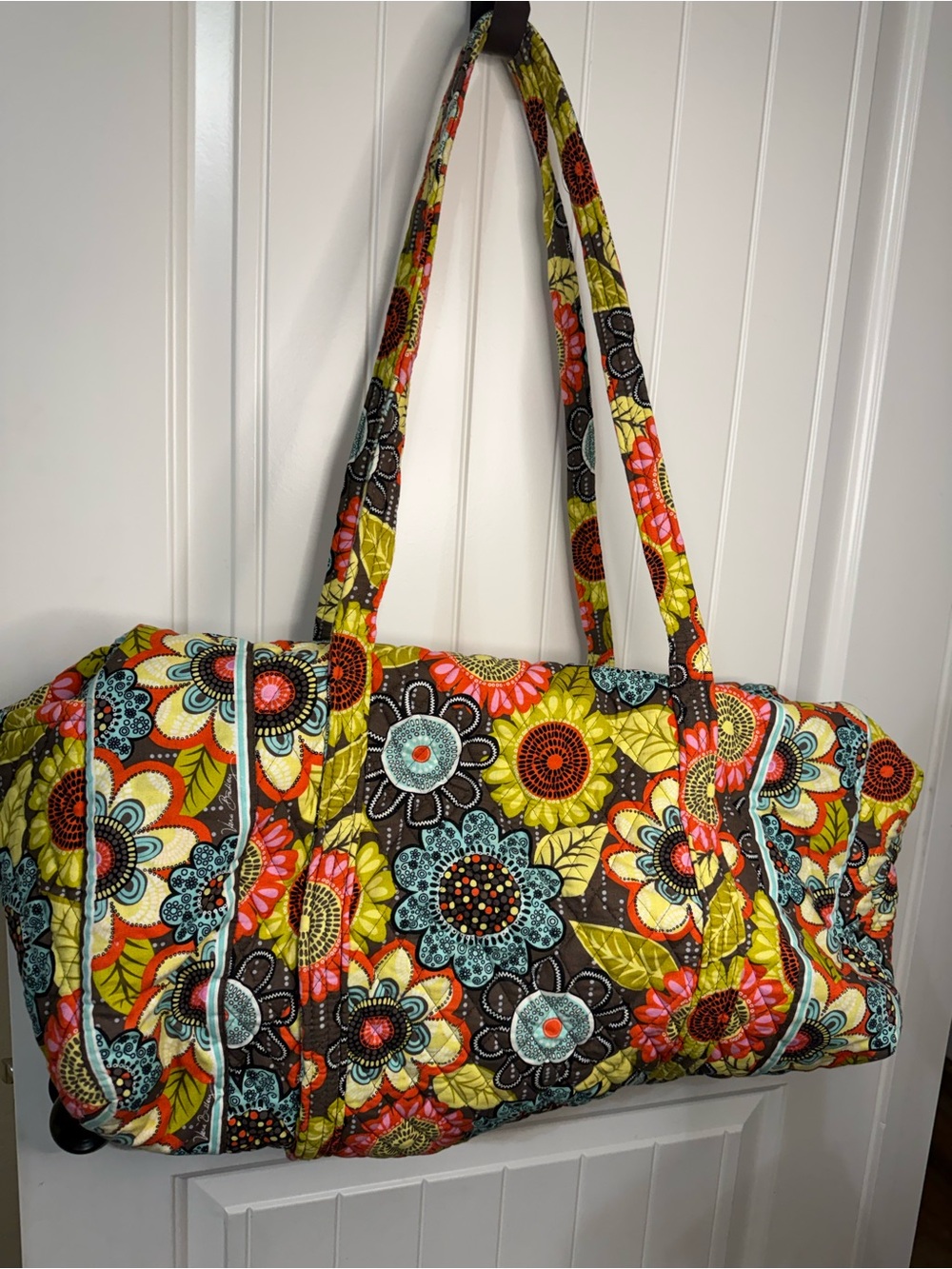 Vera Bradley Quilted Floral Weekender in Yellow, Coral & Turquoise - Picture 7 of 7